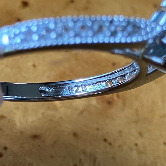 Sky Blue Topaz White Topaz Sterling Silver Ring Size 8 - Picture 6 of 10